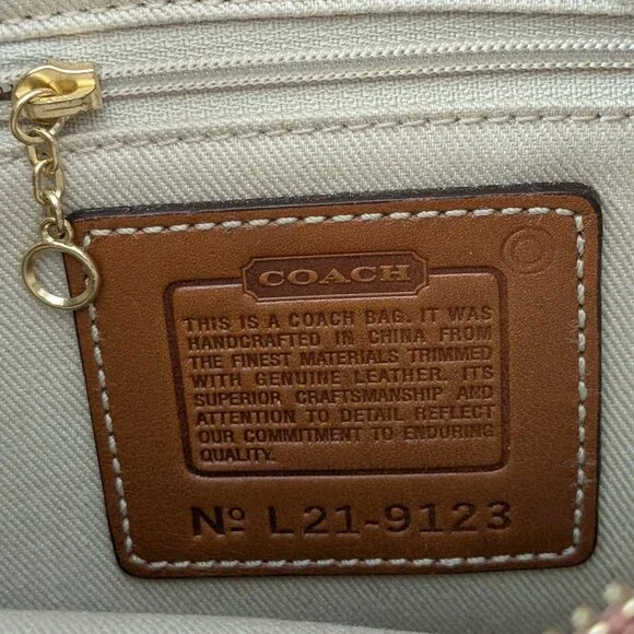 Coach vintage Cavas Leather  Shoulder Bag Crossbody Black Brown - Picture 12 of 16